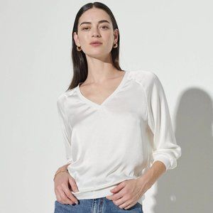 The Reset Silk Raglan Pullover - Wine